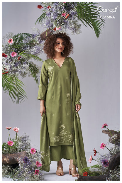 Ilyssa S5158 Ganga Cotton Satin Pant Style Suits Supplier