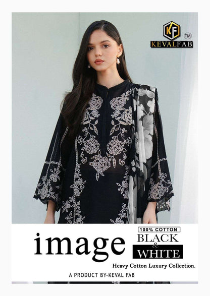 Image Black-White Heavy Cotton Luxury Collection Keval Fab Cotton Karachi Salwar Suits Exporter Ahmedabad