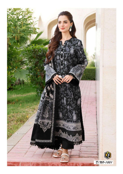 Image Black-White Heavy Cotton Luxury Collection Keval Fab Cotton Karachi Salwar Suits Exporter Ahmedabad