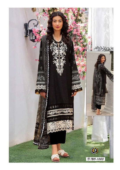 Image Black-White Heavy Cotton Luxury Collection Keval Fab Cotton Karachi Salwar Suits Exporter Ahmedabad