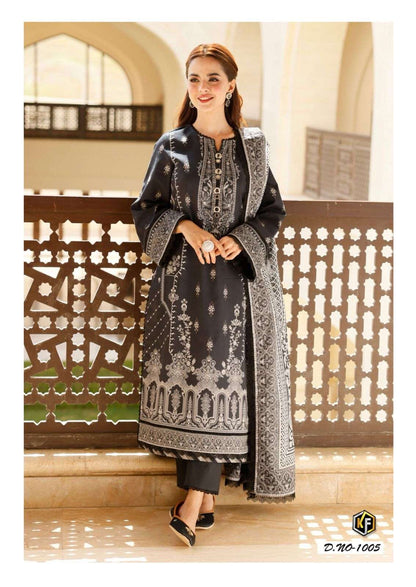 Image Black-White Heavy Cotton Luxury Collection Keval Fab Cotton Karachi Salwar Suits Exporter Ahmedabad