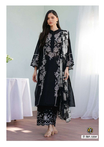 Image Black-White Heavy Cotton Luxury Collection Keval Fab Cotton Karachi Salwar Suits Exporter Ahmedabad