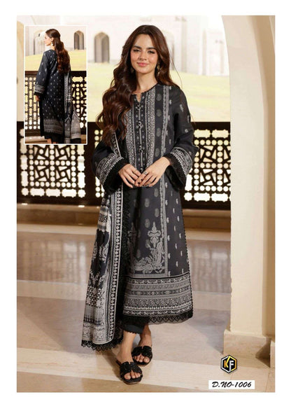 Image Black-White Heavy Cotton Luxury Collection Keval Fab Cotton Karachi Salwar Suits Exporter Ahmedabad