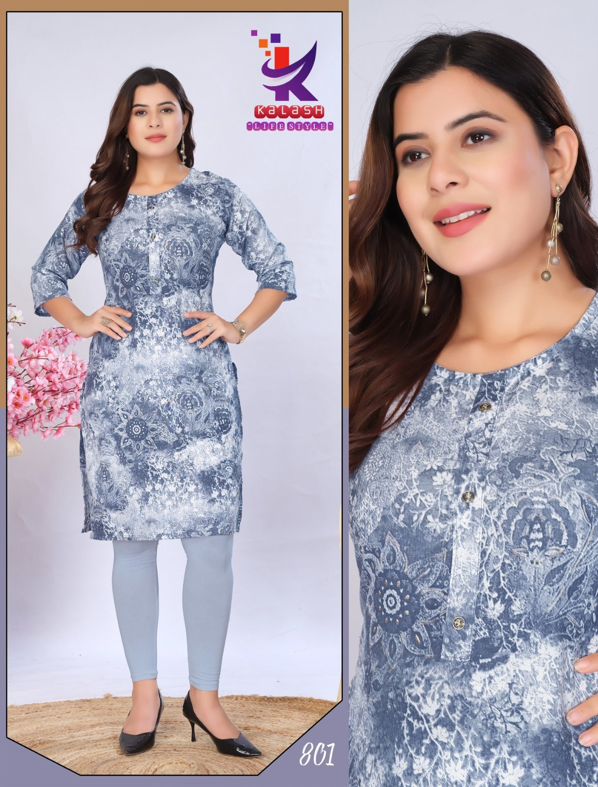 Imagine Beauty 11 Mlm Kalash Lifestyle Rayon 14Kg Knee Length Kurtis Exporter Ahmedabad