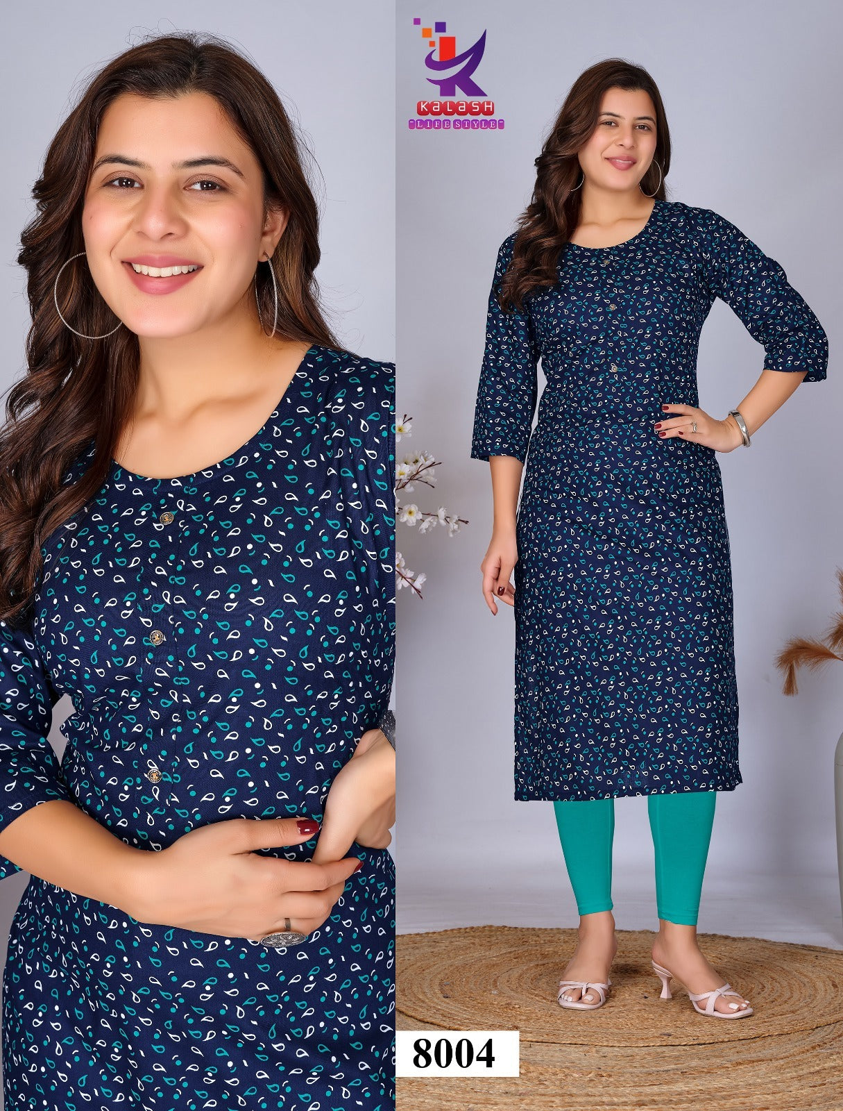 Imagine Beauty 13 Mlm Kalash Lifestyle Rayon 14Kg Knee Length Kurtis Wholesaler