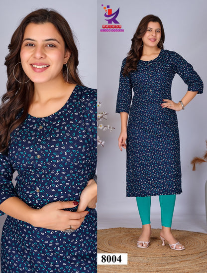 Imagine Beauty 13 Mlm Kalash Lifestyle Rayon 14Kg Knee Length Kurtis Wholesaler