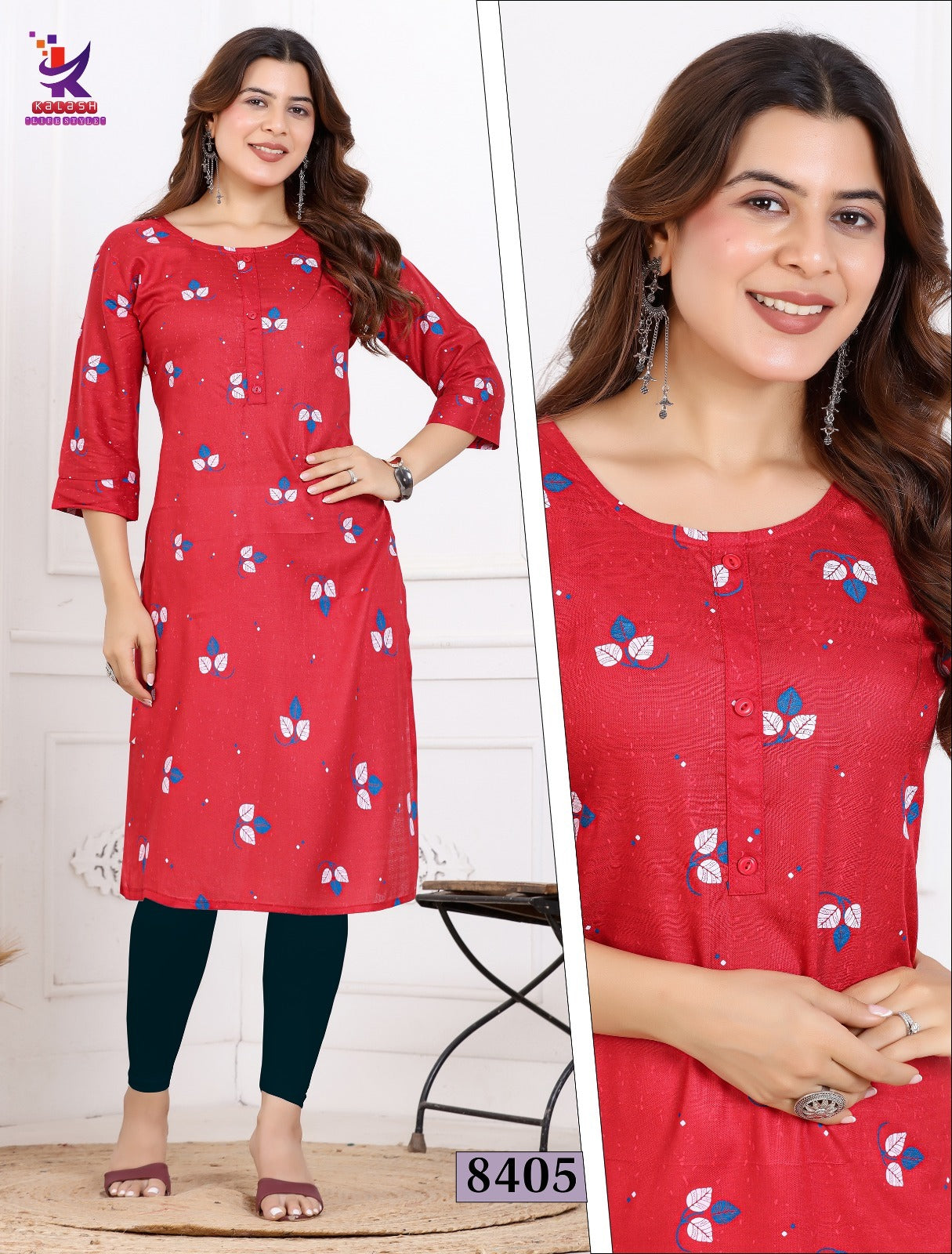 Imagine Beauty 14 Mlm Kalash Lifestyle Rayon 14Kg Knee Length Kurtis Wholesaler Ahmedabad
