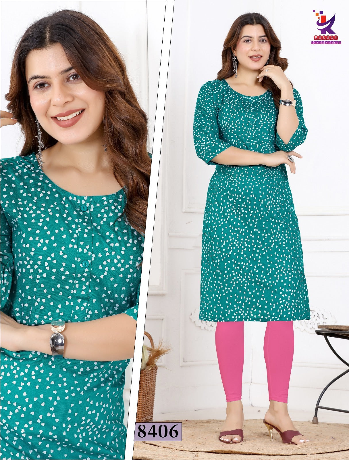 Imagine Beauty 14 Mlm Kalash Lifestyle Rayon 14Kg Knee Length Kurtis Wholesaler Ahmedabad