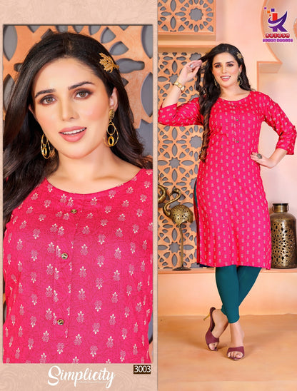 Imagine Beauty 5 Mlm Kalash Lifestyle Rayon 14Kg Knee Length Kurtis Manufacturer Gujarat