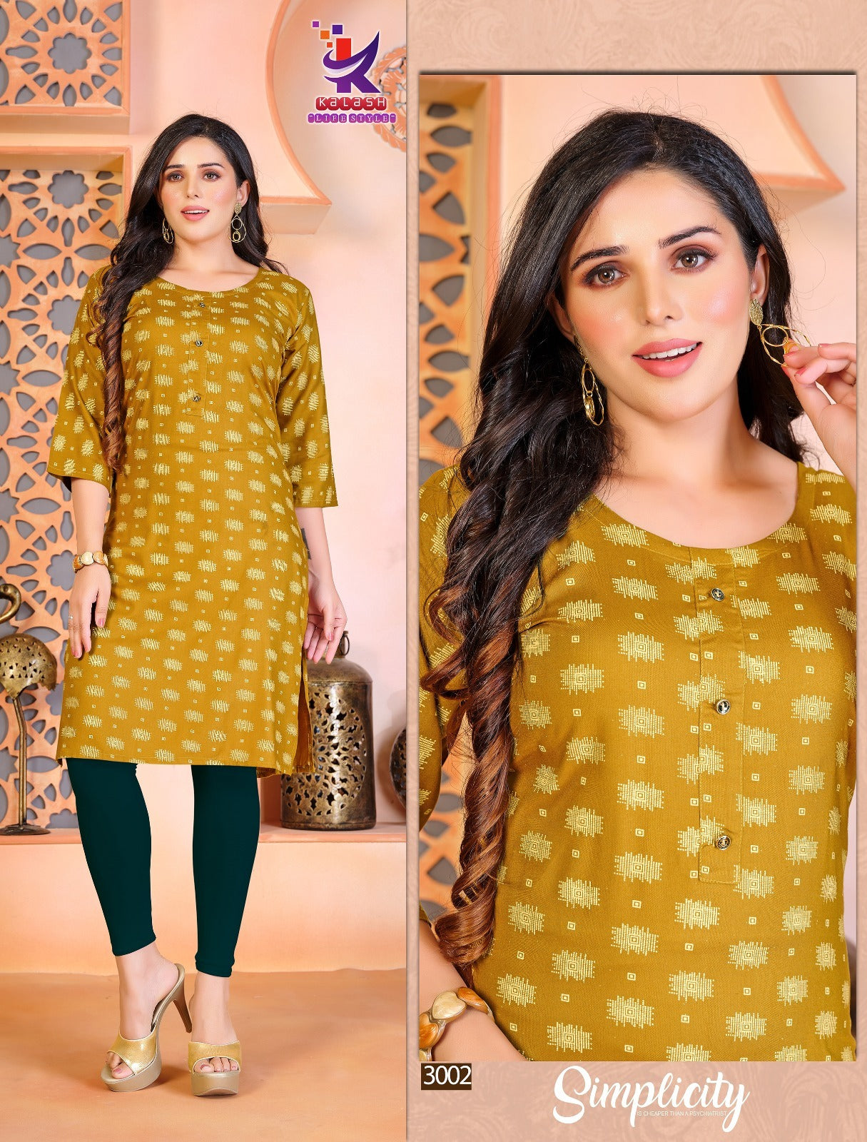 Imagine Beauty 5 Mlm Kalash Lifestyle Rayon 14Kg Knee Length Kurtis Manufacturer Gujarat