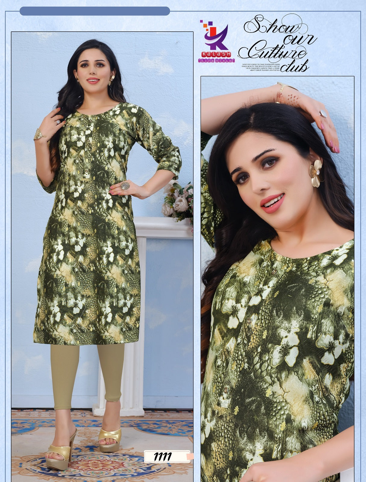 Imagine Beauty 7 Mlm Kalash Lifestyle Rayon 14Kg Knee Length Kurtis Exporter India