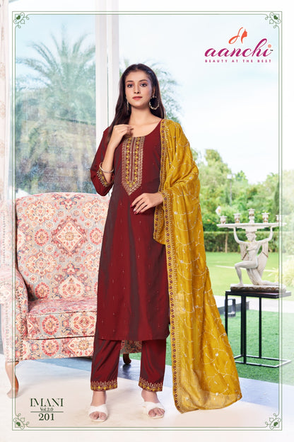 Imani 2.0 Aanchi Silk Readymade Pant Style Suits Wholesale