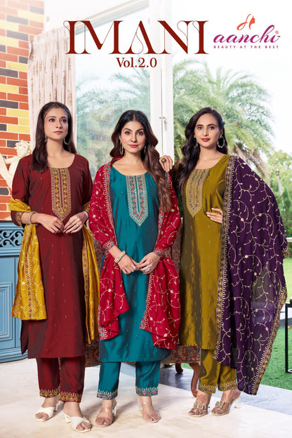 Imani 2.0 Aanchi Silk Readymade Pant Style Suits Wholesale