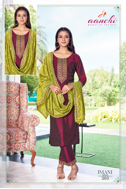 Imani 2.0 Aanchi Silk Readymade Pant Style Suits Wholesale