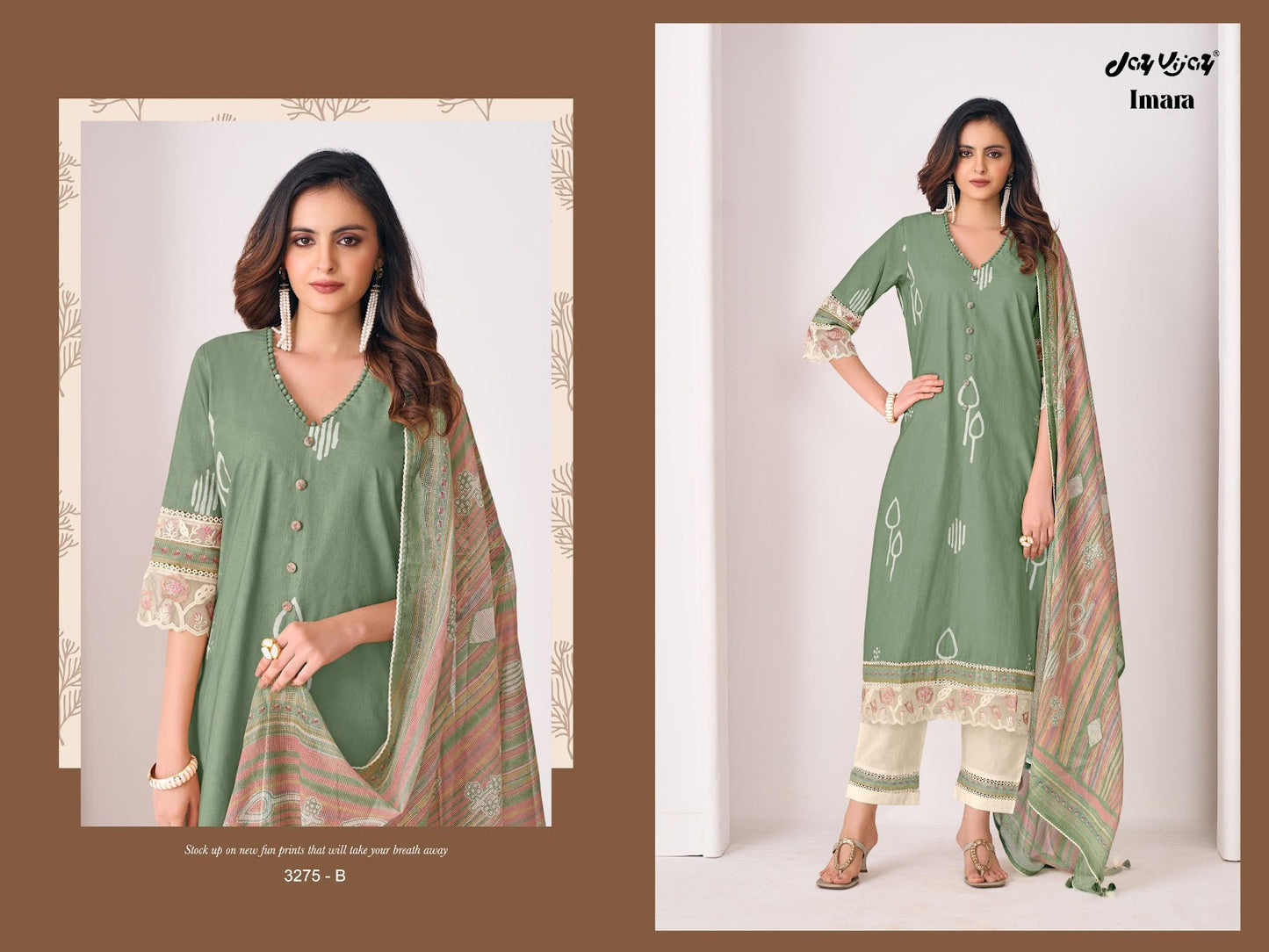 Imara 3275 Jay Vijay Pure Cotton Pant Style Suits Supplier