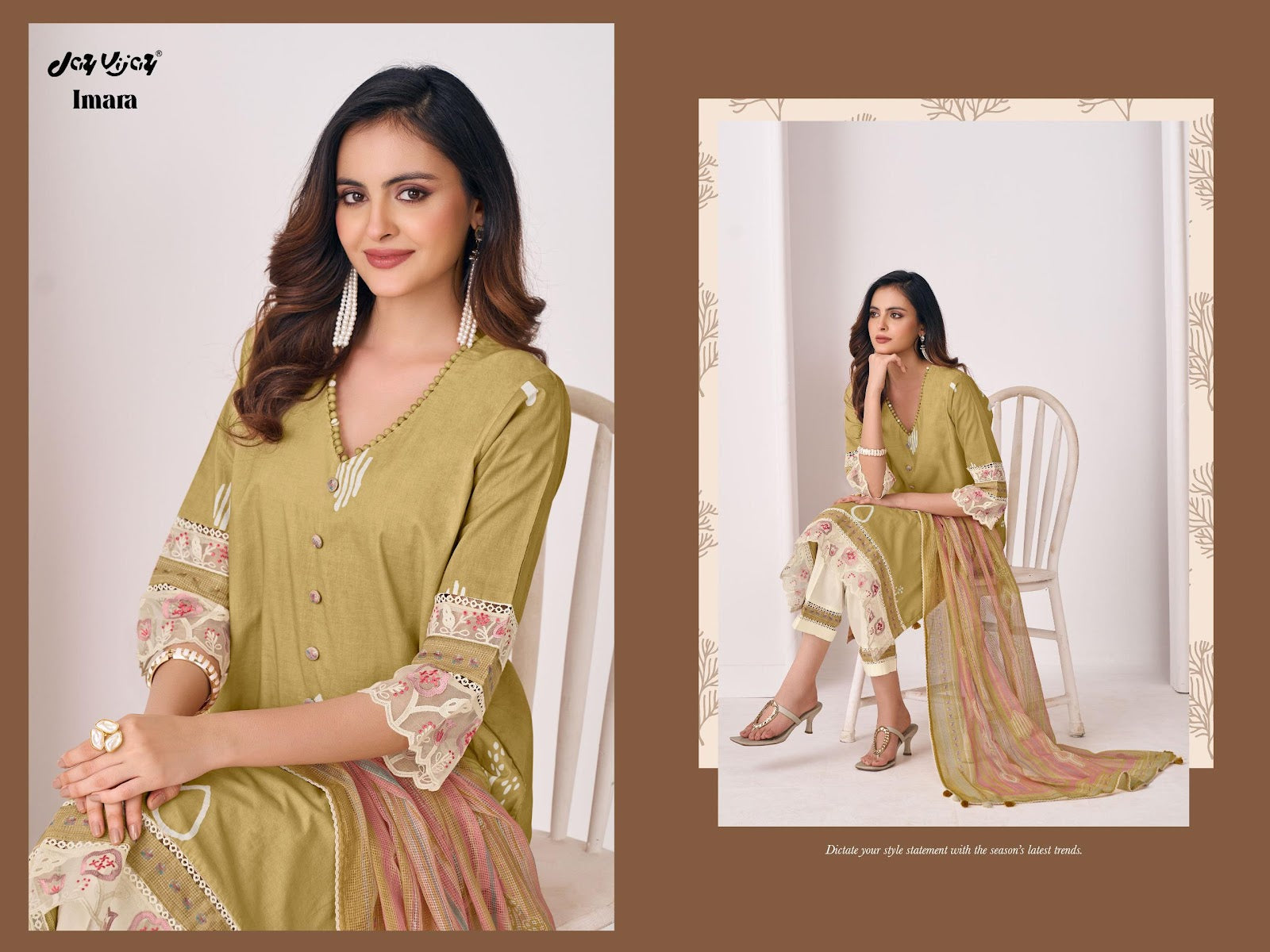 Imara 3275 Jay Vijay Pure Cotton Pant Style Suits Supplier