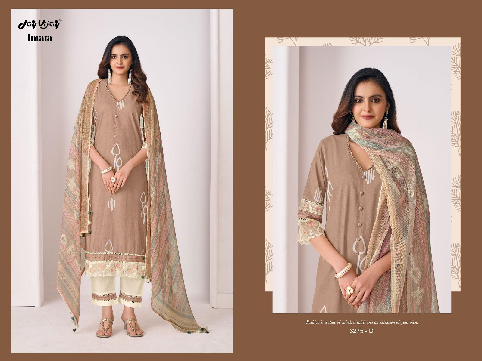 Imara 3275 Jay Vijay Pure Cotton Pant Style Suits Supplier