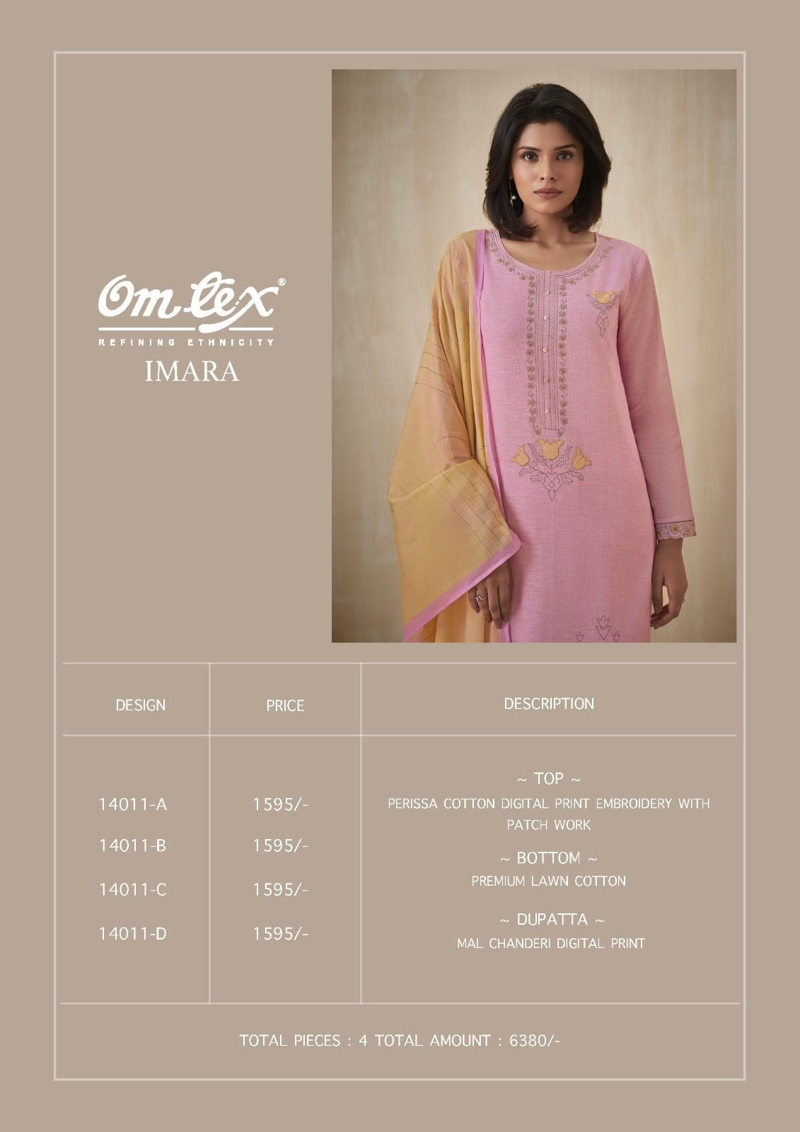 Imara Omtex Cotton Pant Style Suits Wholesaler Gujarat