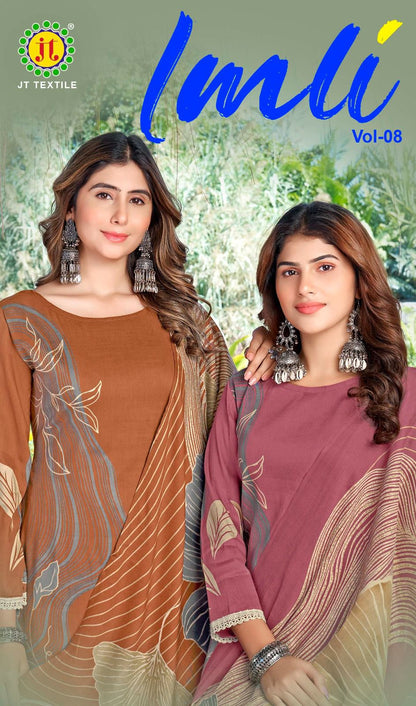 Imli Vol 8 Jt Rayon Pant Style Suits Manufacturer India