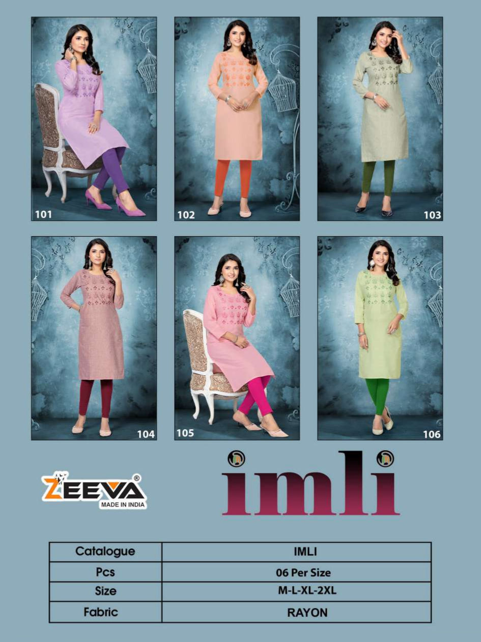 Imli Zeeva Rayon Kurti With Pocket Exporter Ahmedabad