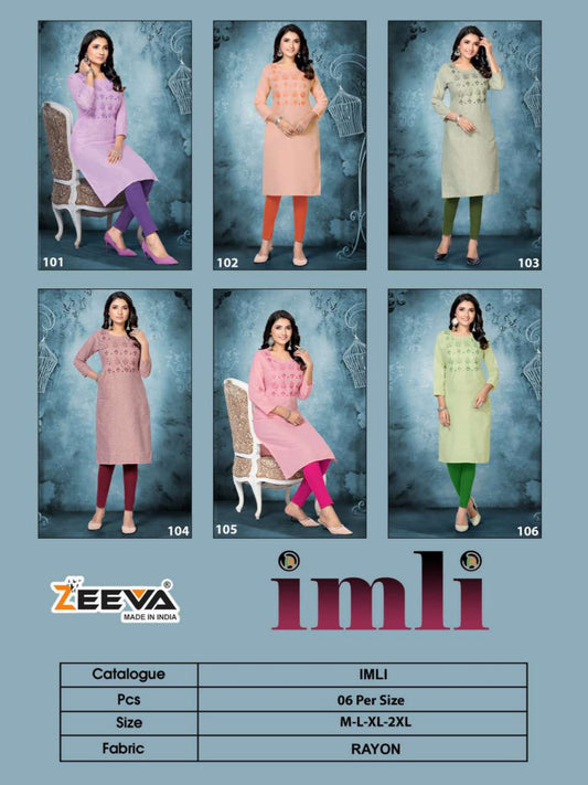 Imli Zeeva Rayon Kurti With Pocket Exporter Ahmedabad