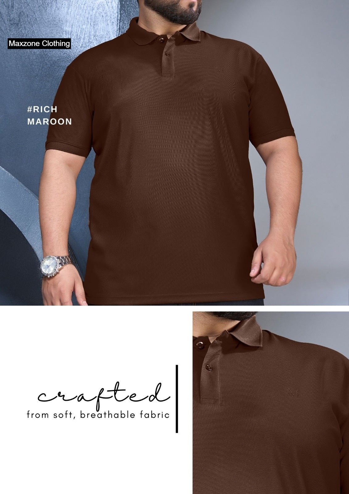 Imp J F17 2236 Plus Size Maxzone Clothing Honey Comb Mens Tshirts Manufacturer Gujarat