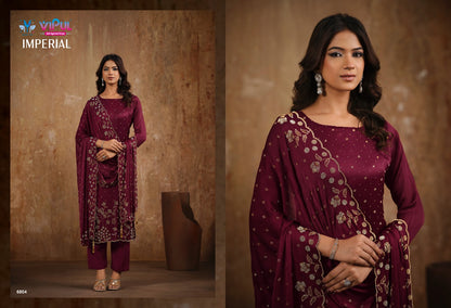 Imperial Vipul Satin Chiffon Pant Style Suits Exporter India