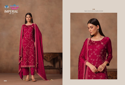 Imperial Vol 2 Vipul Satin Chiffon Pant Style Suits Supplier Gujarat