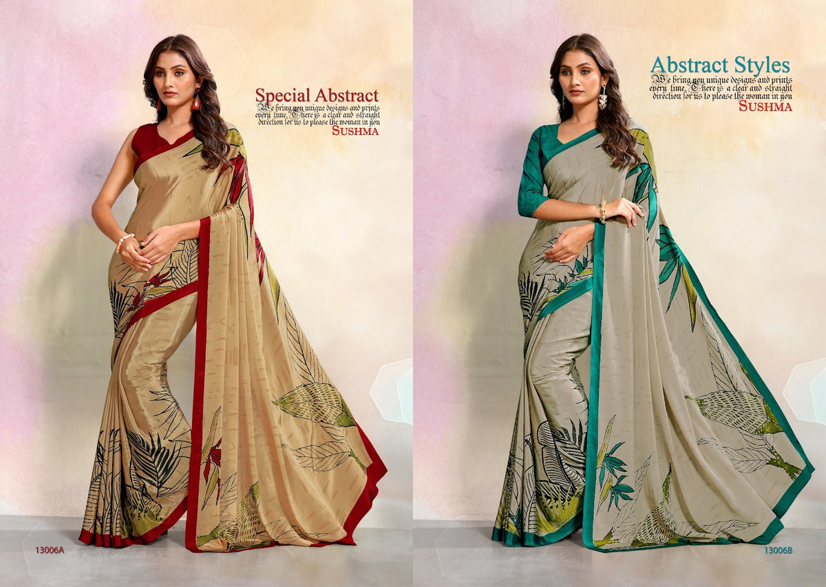 Impressive Sushma Crape Sarees Manufacturer