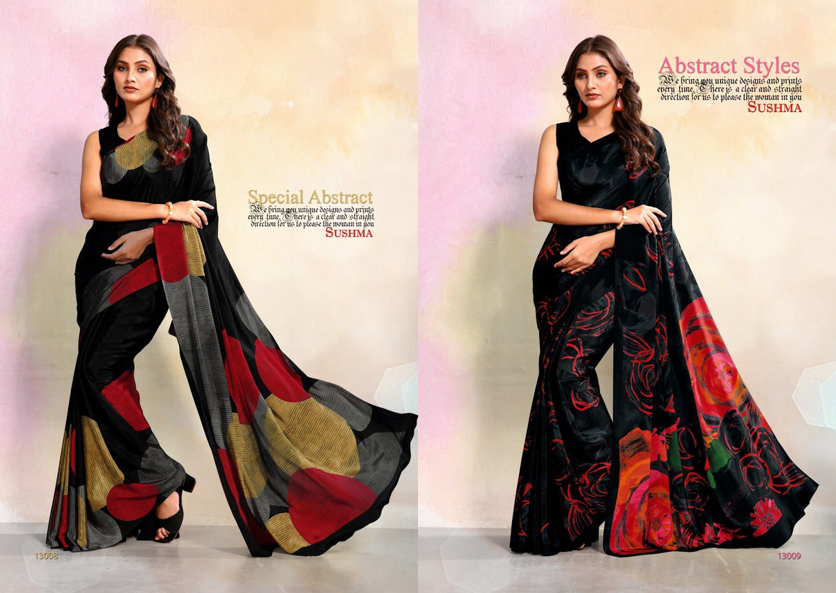Impressive Sushma Crape Sarees Manufacturer