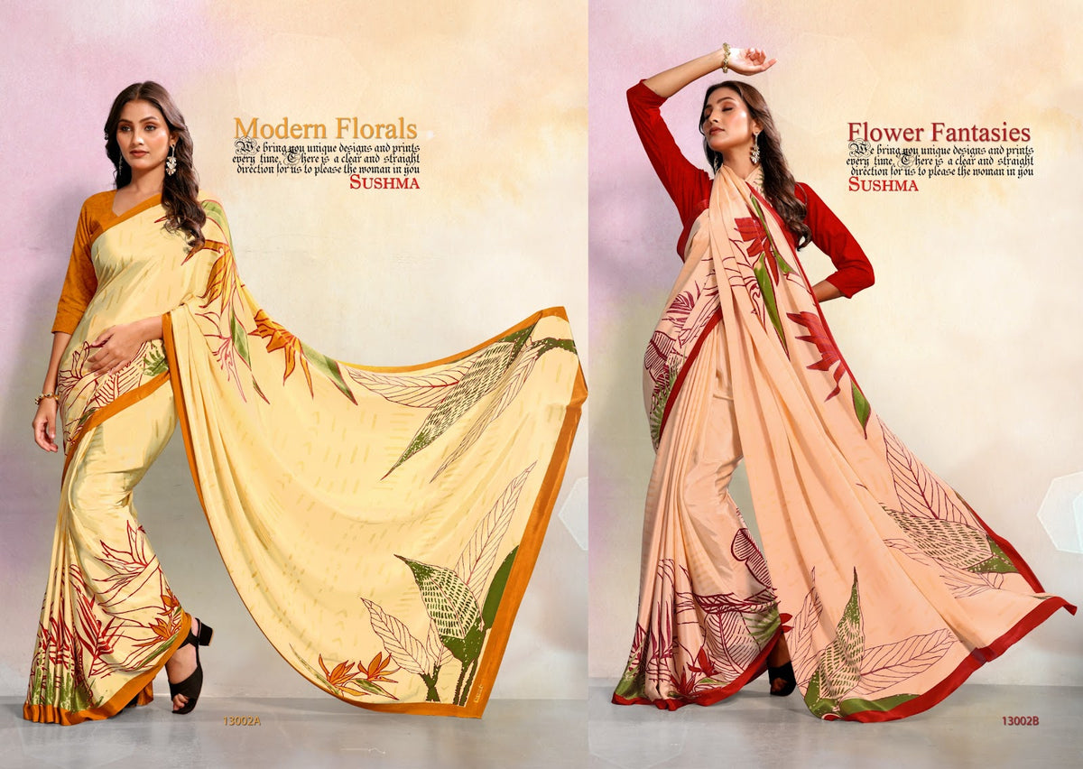 Impressive Sushma Crape Sarees Manufacturer