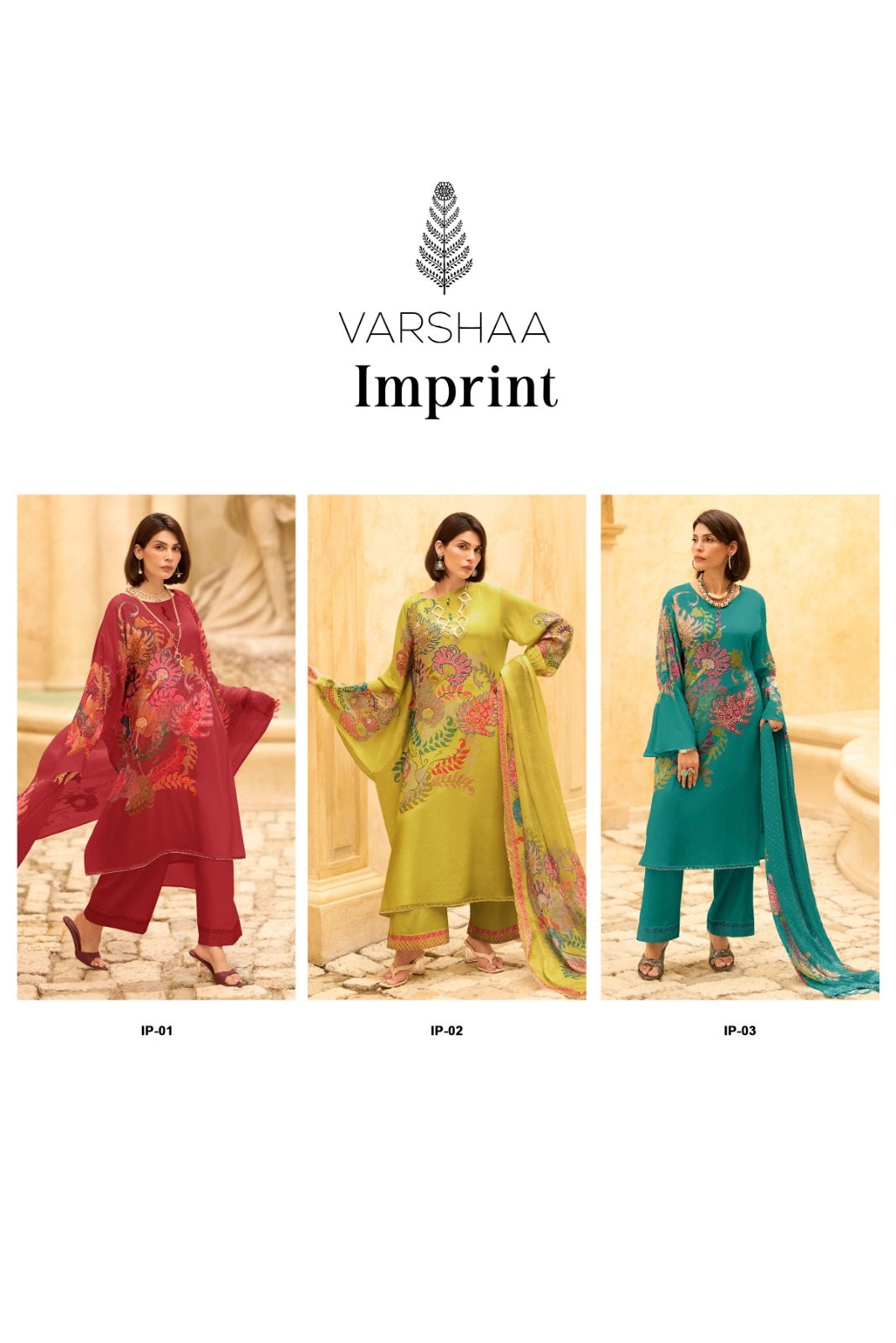 Imprint Varshaa Viscose Muslin Pant Style Suits Manufacturer Gujarat