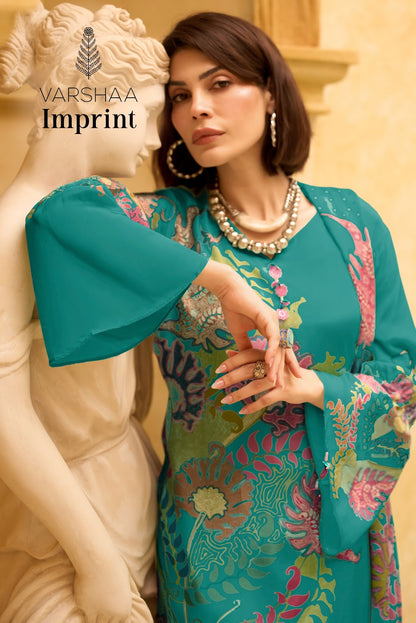 Imprint Varshaa Viscose Muslin Pant Style Suits Manufacturer Gujarat