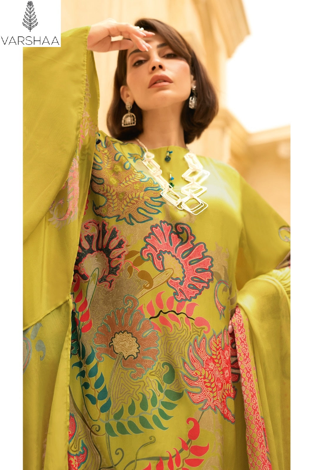 Imprint Varshaa Viscose Muslin Pant Style Suits Manufacturer Gujarat