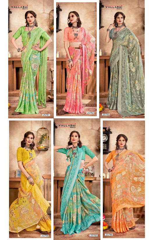 Inaaya Vallabhi Prints Georgette Sarees Exporter