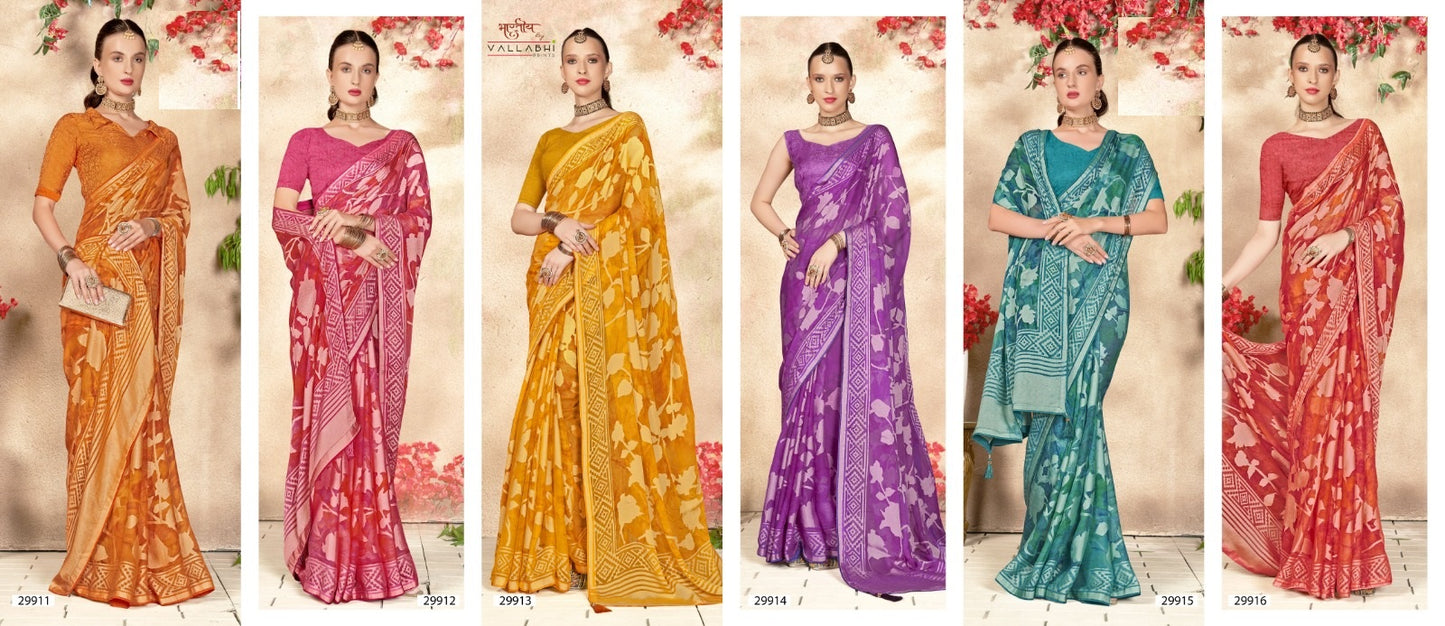 Inaaya Vol 12 Vallabhi Prints Brasso Sarees Supplier
