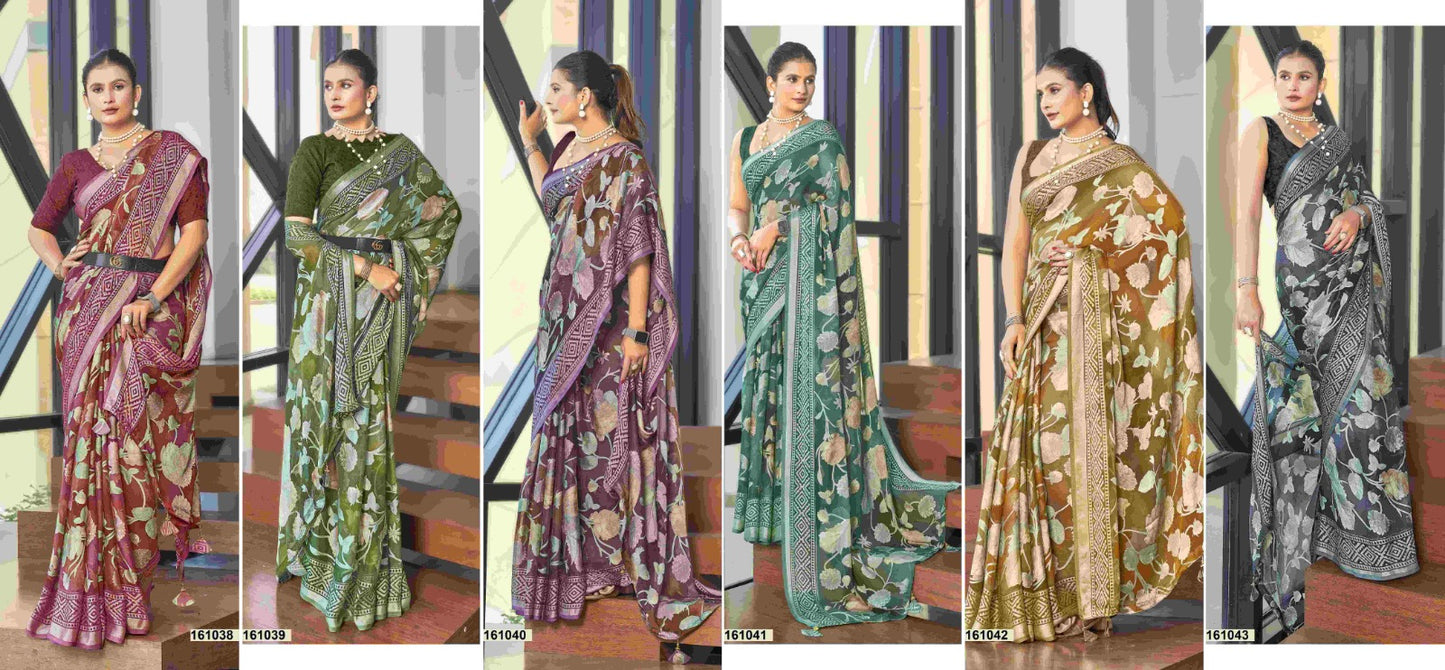 Inaaya Vol 4 Vallabhi Prints Brasso Sarees Wholesale Rate
