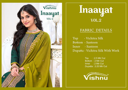 Inaayat Vol 2 Vishnu Impex Vichitra Silk Pant Style Suits Supplier