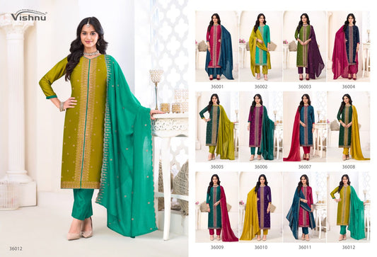 Inaayat Vol 2 Vishnu Impex Vichitra Silk Pant Style Suits Supplier
