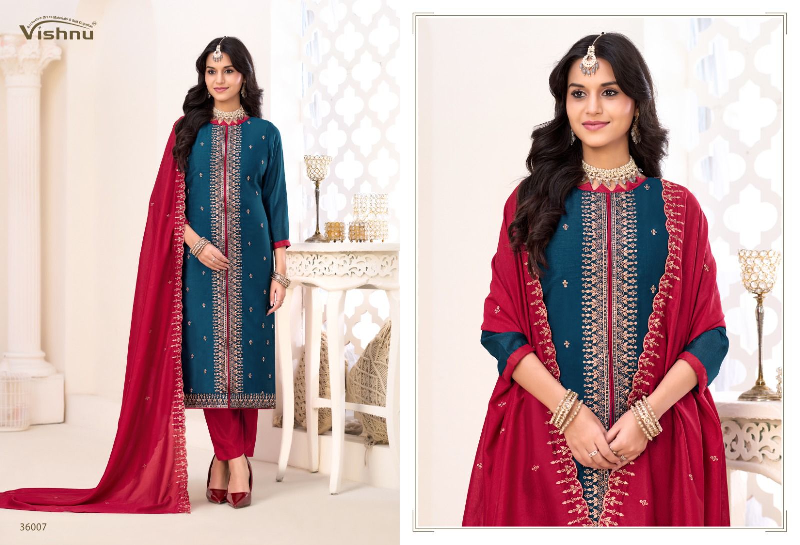 Inaayat Vol 2 Vishnu Impex Vichitra Silk Pant Style Suits Supplier