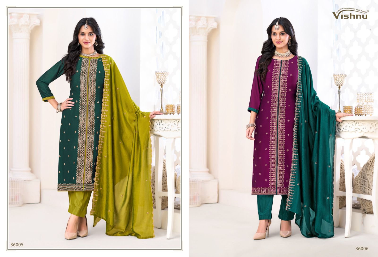 Inaayat Vol 2 Vishnu Impex Vichitra Silk Pant Style Suits Supplier