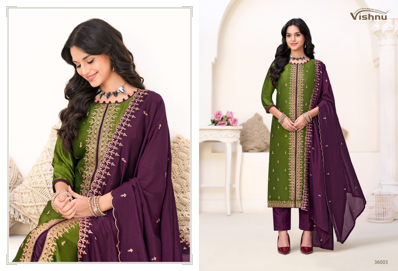 Inaayat Vol 2 Vishnu Impex Vichitra Silk Pant Style Suits Supplier