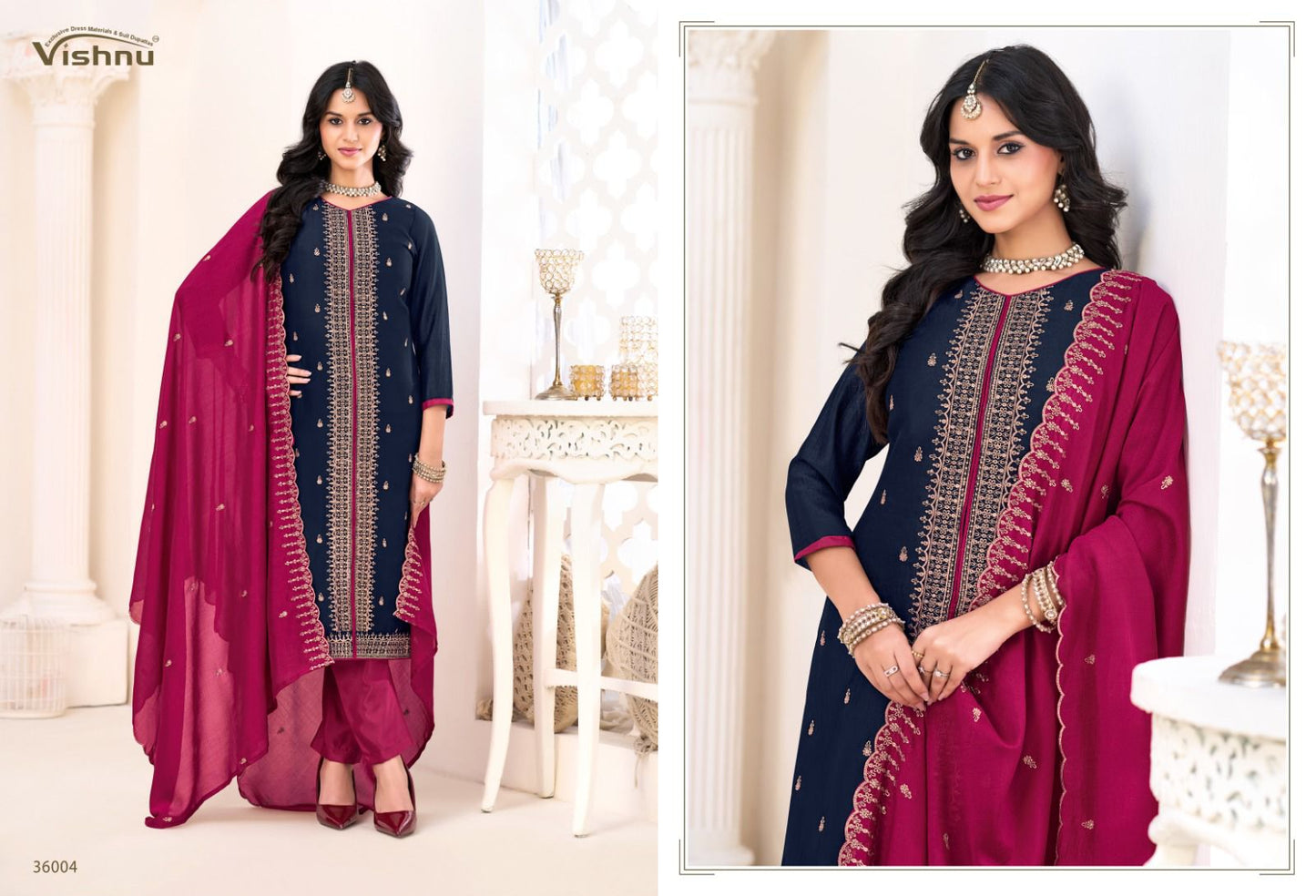 Inaayat Vol 2 Vishnu Impex Vichitra Silk Pant Style Suits Supplier