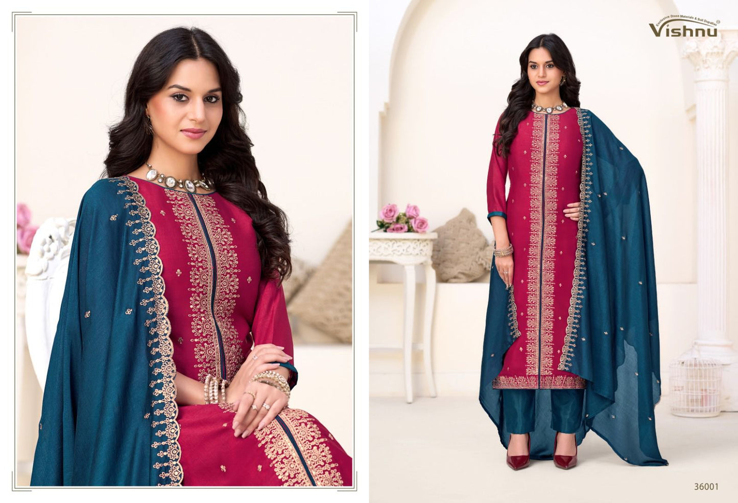 Inaayat Vol 2 Vishnu Impex Vichitra Silk Pant Style Suits Supplier