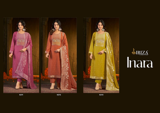 Inara Ibiza Banarasi Silk Pant Style Suits Wholesaler