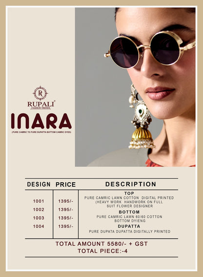 Inara Rupali Cambric Lawn Pakistani Salwar Suits Wholesaler Gujarat