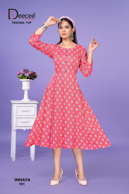 Inaya Deecee Rayon Feeding Kurtis Wholesale