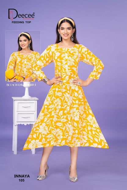 Inaya Deecee Rayon Feeding Kurtis Wholesale