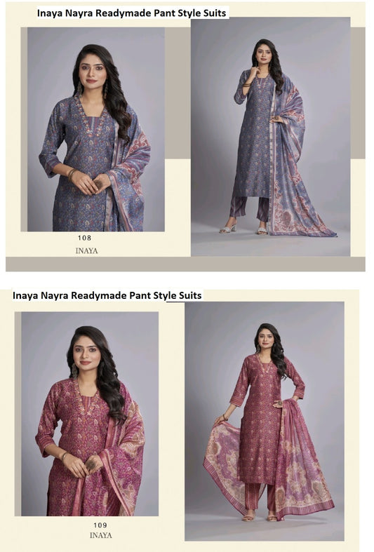 Inaya Printed Nayra Modal Readymade Pant Style Suits Wholesale Price