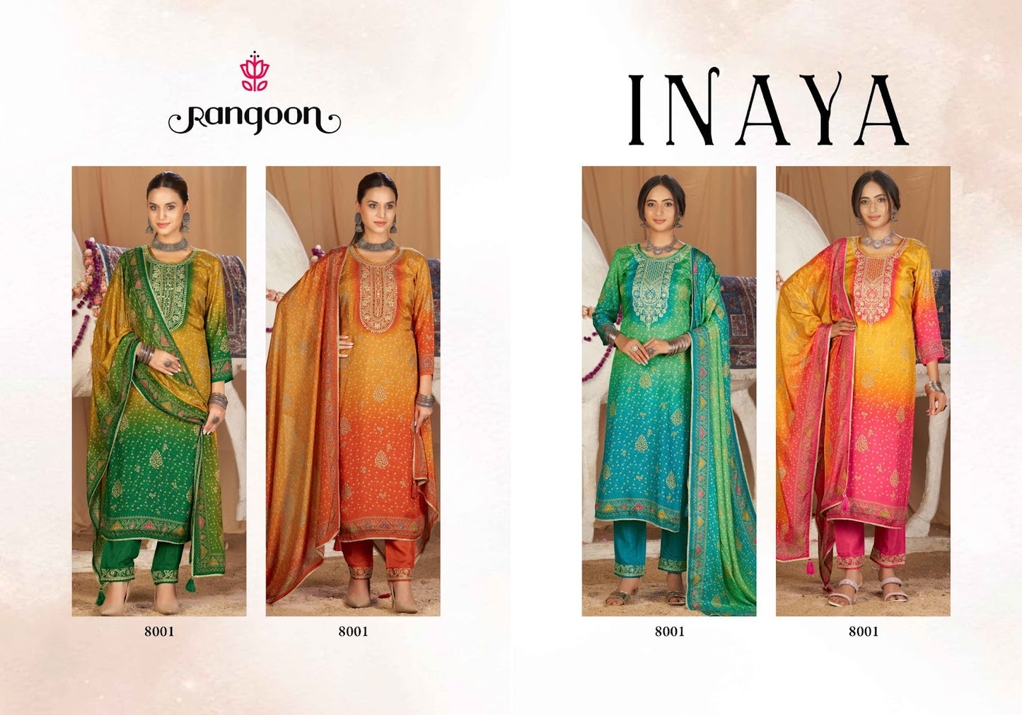 Inaya Rangoon Muslin Readymade Pant Style Suits Supplier